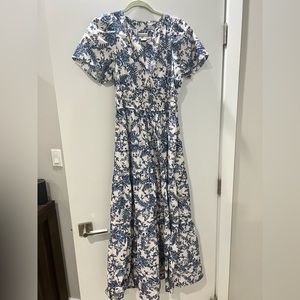 Anthro Somerset Blue Print Maxi
